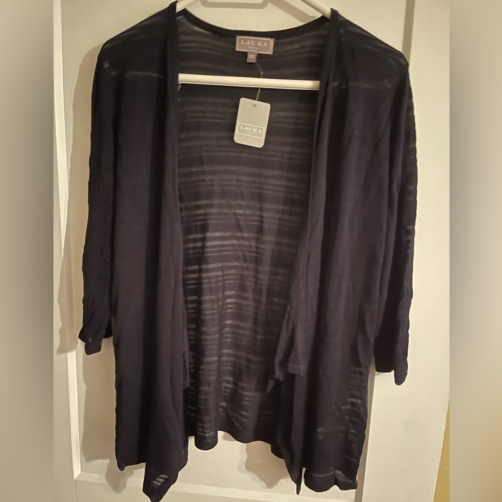 NWT, Laura, Semi-Sheer, Black Sweater